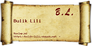 Bulik Lili névjegykártya