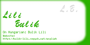lili bulik business card